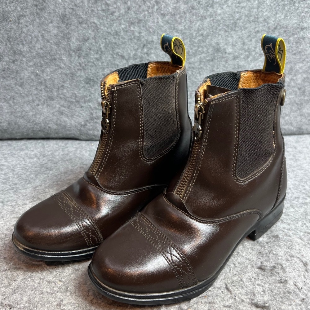Moretta Kids Brown Paddock Boots Equestrian Riding Jodhpur Boots Girls Size 2